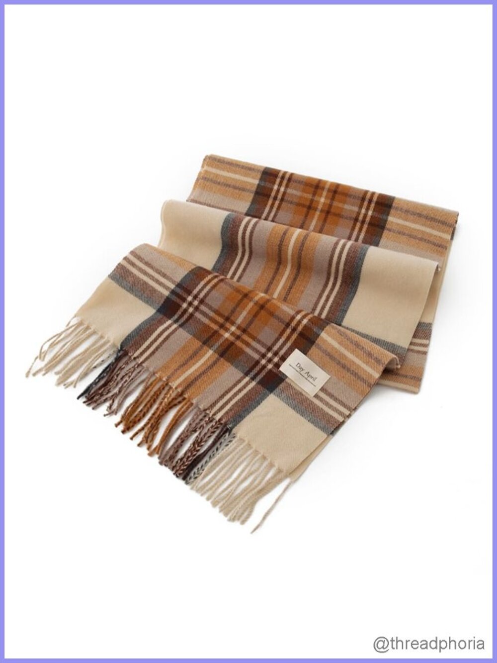 Classic Plaid Tassel Scarf Wrap - Soft Lightweight Polyester Winter Neck Warmer